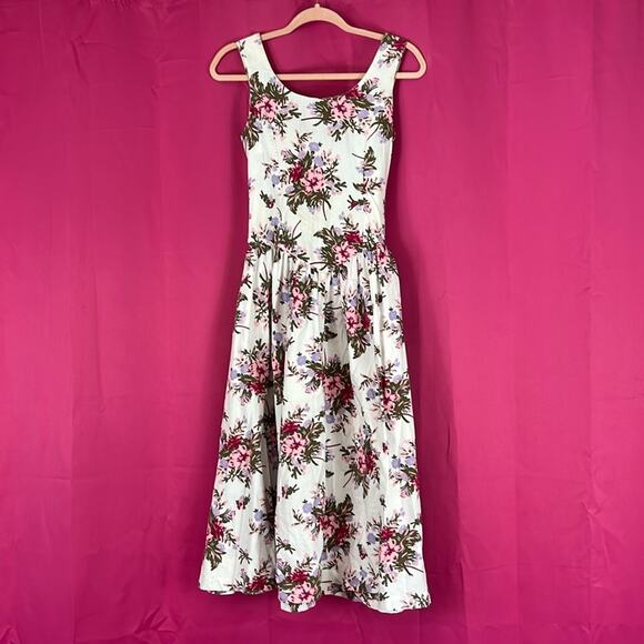 Vintage Dresses & Skirts - Vintage 80s 90s Maggie Lawrence sport collection basque waist midi dress, 7 or 8